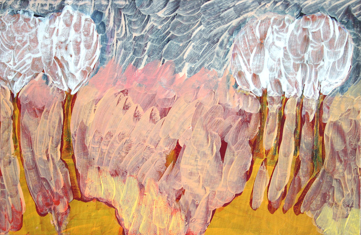 bloeiende bomen (2006 ~ 40 x 60 cm ~ gemengde techniek op doek)
