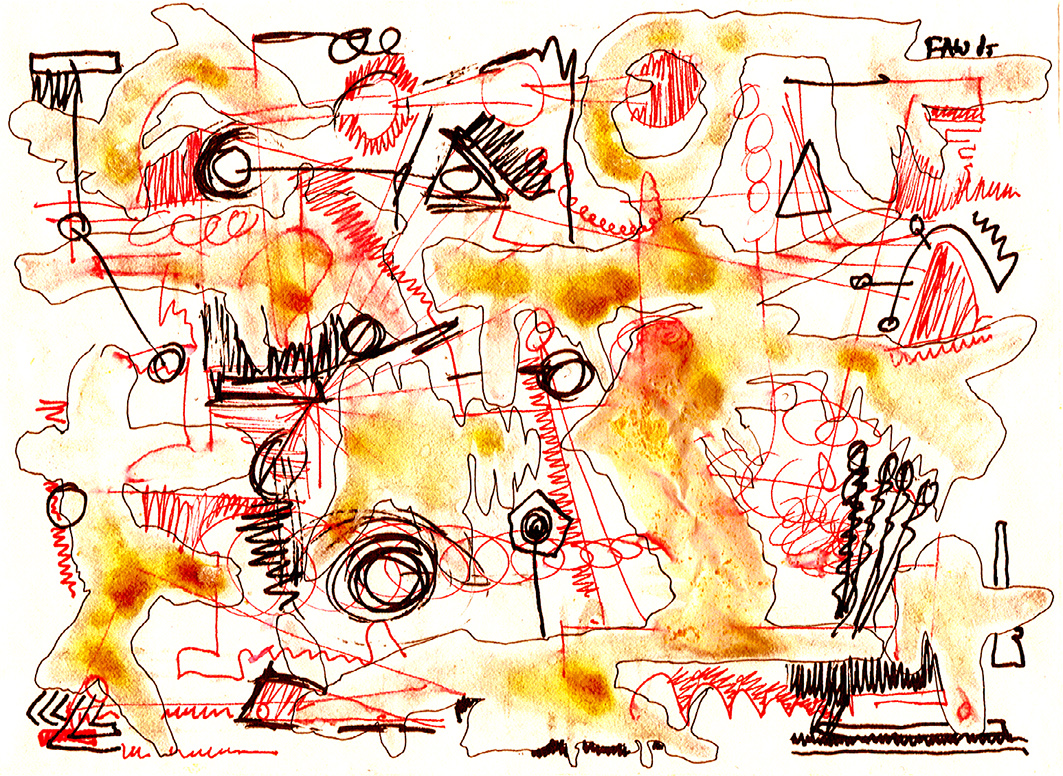 composition on envelope (drawing by Franka Waaldijk)