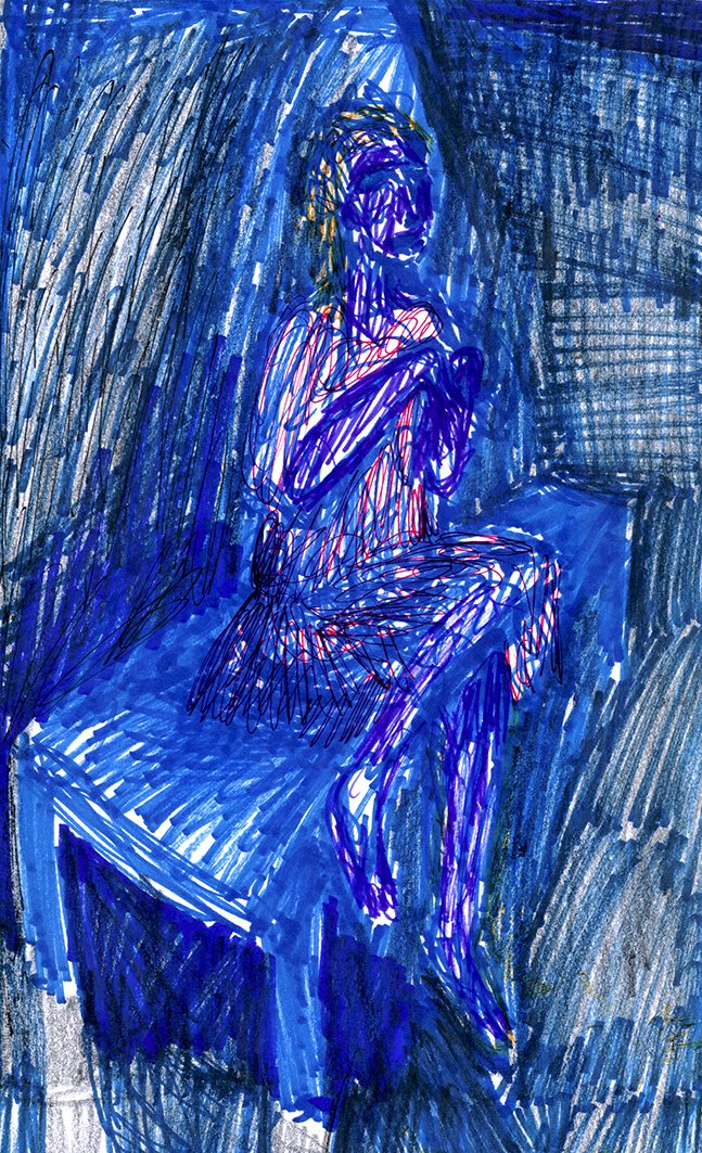 woman prisoner (drawing by Franka Waaldijk)