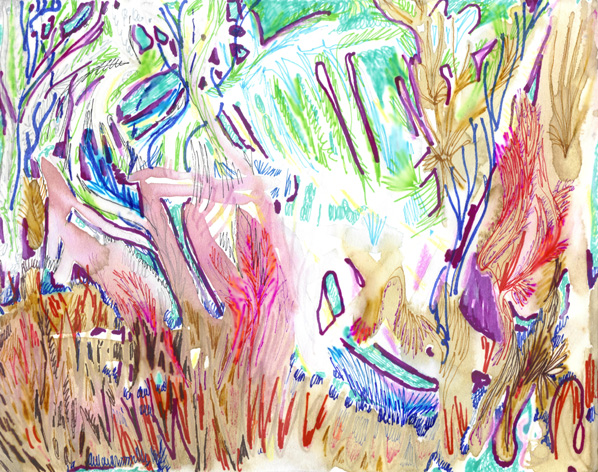 inner garden (2007 ~ 15 x 22 cm ~ ink, felt tip, pencil, acrylic on paper)