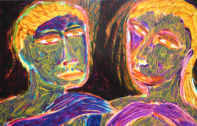 man, woman (2006 ~ 80 x 120 cm ~ acryl op board)