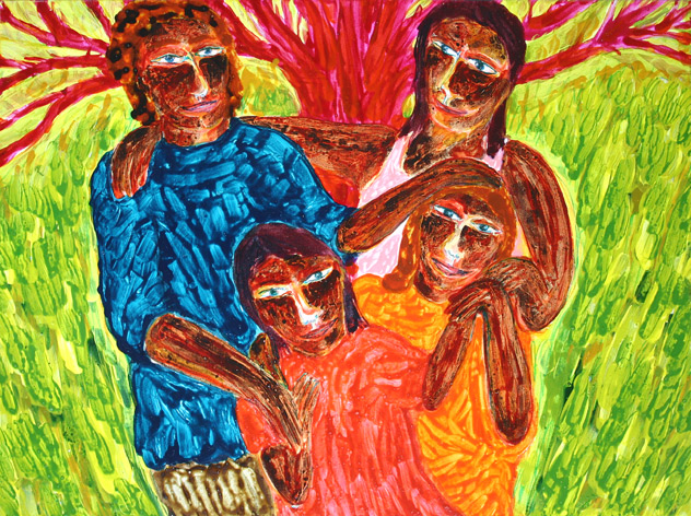 under the family tree (schilderij 2007 ~ 60 x 80 cm ~ acryl op doek)