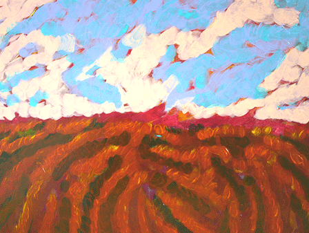 flaming land (2004 ~ 60 x 80 cm ~ acrylic on canvas)