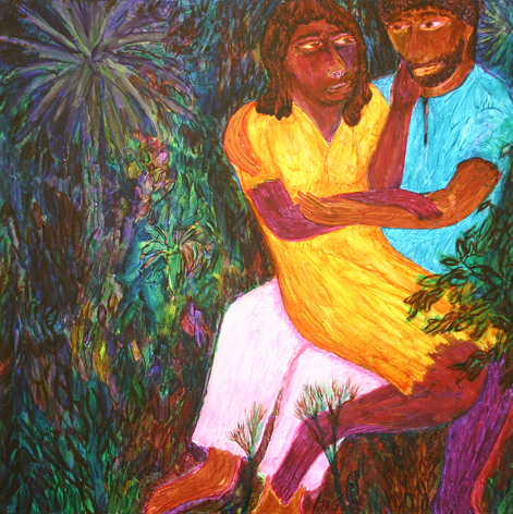 woman, man (2007 ~ 100 x 100 cm ~ acrylic, ink on canvas ~ private, palau-saverdera)