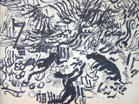 zondvloed, 1990 (marker op papier)