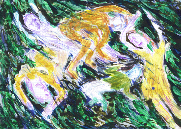 zondvloed, 2007 (gemengde techniek op papier)